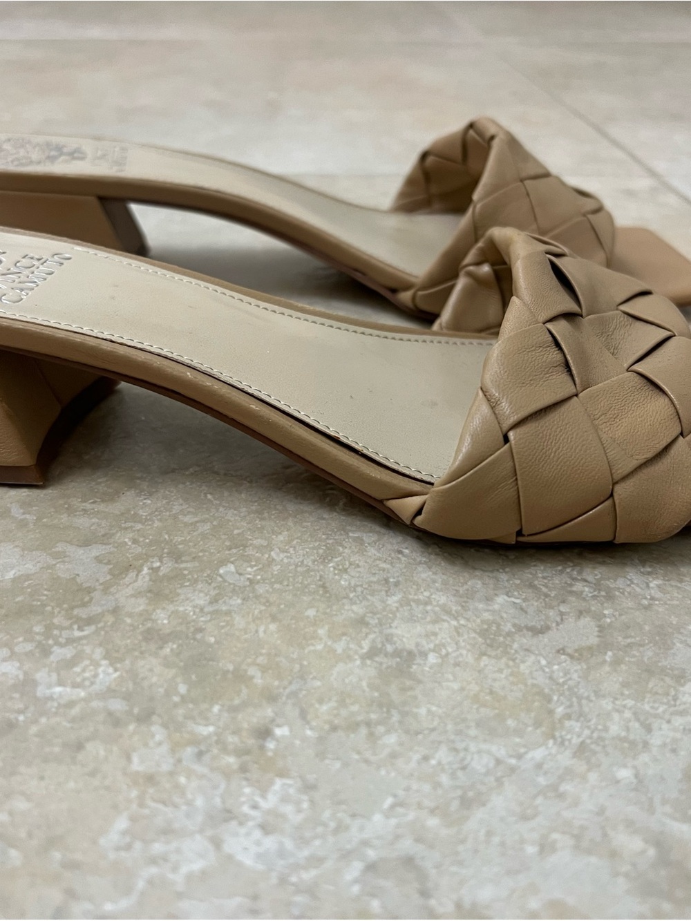Vince Camuto Tan Braided Leather Slide Sandals 9.5 - Picture 5 of 7